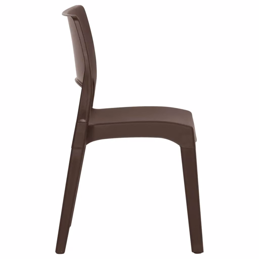 Berkfield Home Set of 2 Brown Mocha Stackable Garden Chairs in UV-Resistant Polypropylene – 4