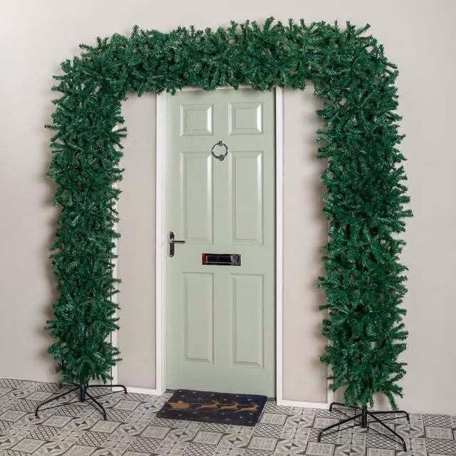Samuel Alexander Green Double Door Flat Top Christmas Tree Arch, Height: 235 cm