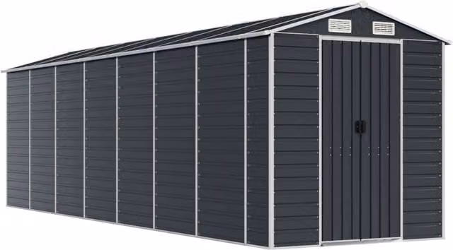Berkfield Home Anthracite Galvanised Steel Garden Shed with Side Vent, W/D/H: 191 x 640 x 198 cm – 1