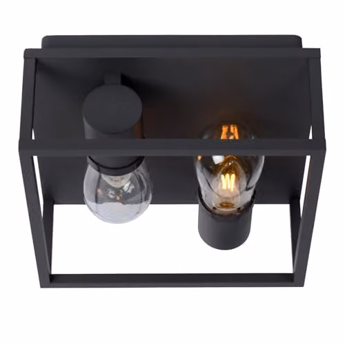 Lucide Carlyn Modern Flush Ceiling Light for Bathrooms, Black, IP54, E14 – 2