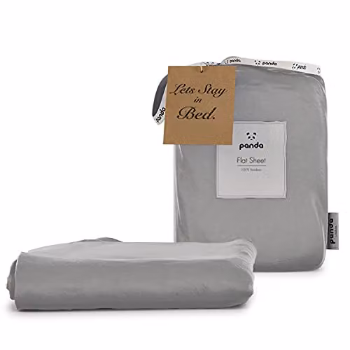 Panda London 100% Organic Bamboo Viscose Flat Sheet in Grey, W/D/H: 90 x 200 cm – 3