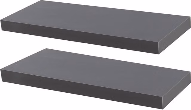 Harbour Housewares Modern Floating Wall-Mounted Shelves in Grey
