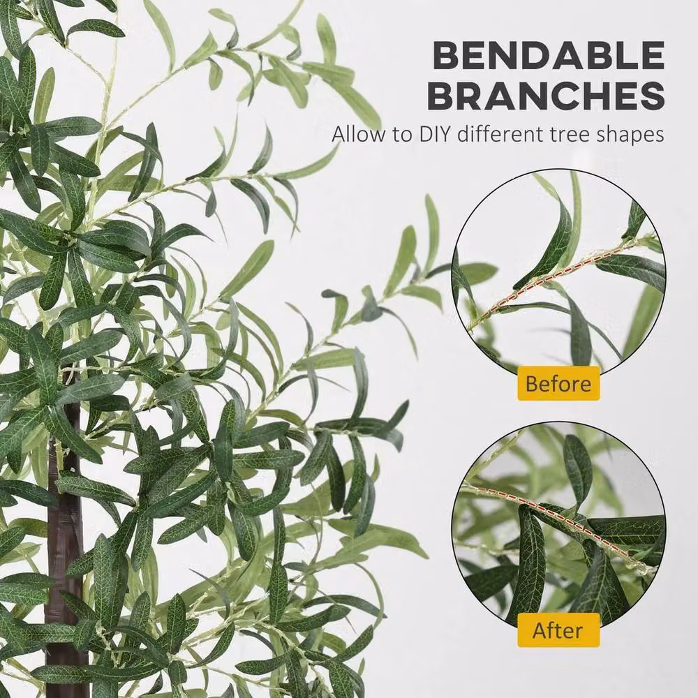 Kelvenix 180cm Artificial Olive Tree with LED Lights in Green and White – 4