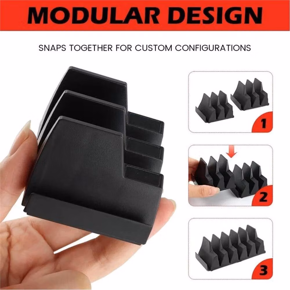 Nordara 46-Piece Magnetic Wrench Organizer and Free-Combination Tool Storage in Black – 2
