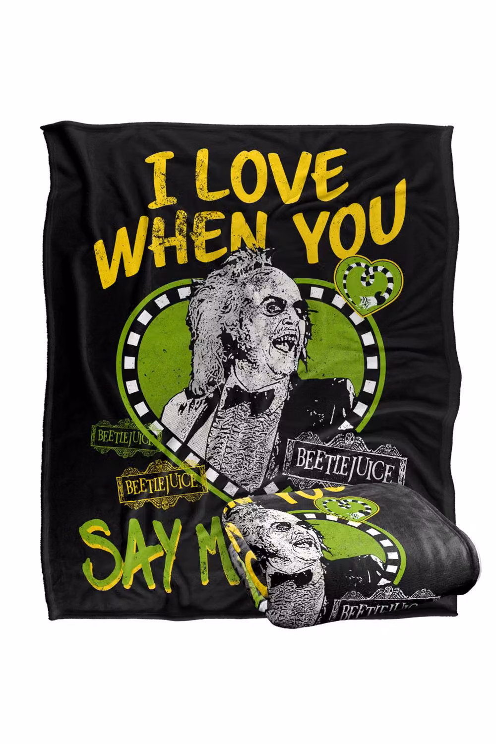 Warner Bros. Beetlejuice Say My Name Valentine Silky Touch Super Soft Fleece Throw Blanket, Multicolour, W: 152 cm, D: 127 cm – 7