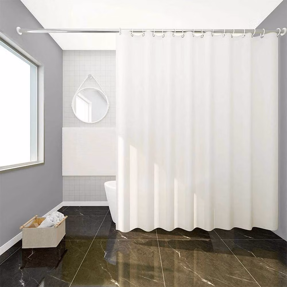 Havendro Waterproof and Mould Resistant Polyester Shower Curtain in White, W/H: 180 x 180 cm – 3