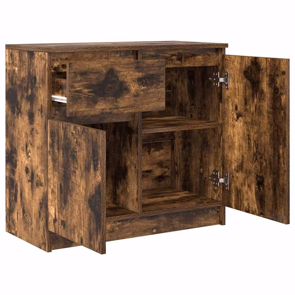 Berkfield Home Smoked Oak Sideboard with Drawer in Brown, W/D/H: 71 x 35 x 65 cm – 3