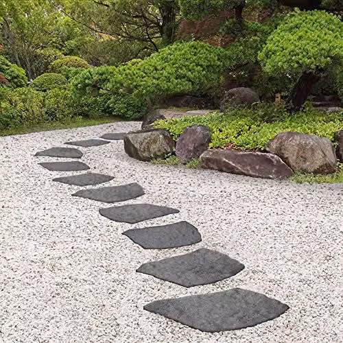 Garden Gear Reversible Eco-Friendly Natural B Effect Ornamental Stepping Stone, Grey Recycled Rubber, W/D: 45 x 45 cm – 1