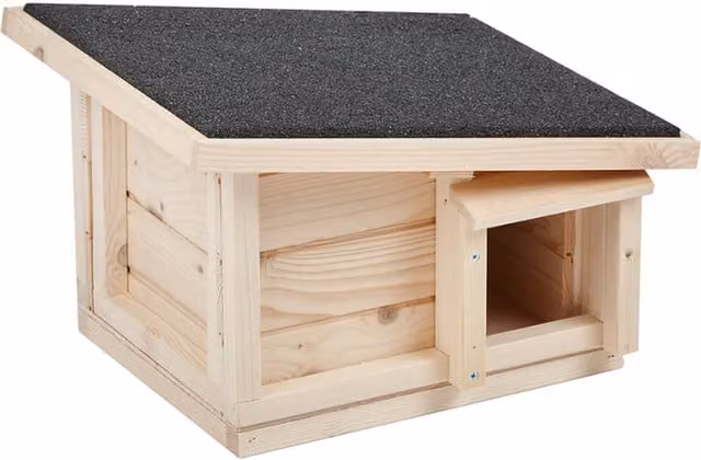 Trueshopping Wooden Hedgehog House, Brown, W/D/H: 34.0 x 36.0 x 36.0 cm