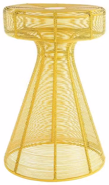 PRESENT TIME Leitmotiv Iron Side Table Cuerda Corcho in Citrine Yellow – 1