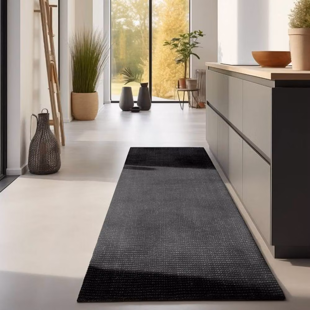 THE RUGS Handwoven Flatweave Jute Rug in Black, W: 160 cm, D: 230 cm – 5