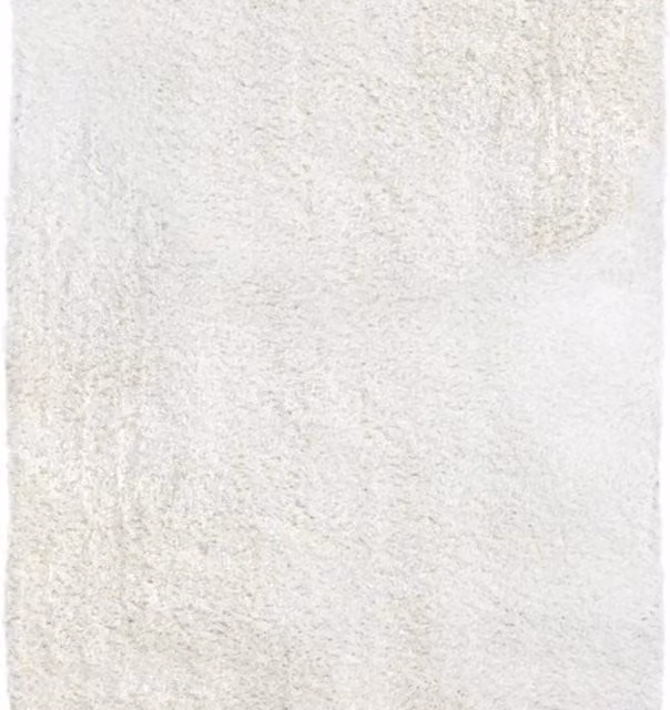 Snug Collection Shaggy Rectangular Rug in White, W: 160 cm, D: 230 cm