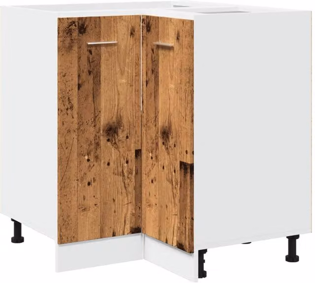 Berkfield Home Lyon Kitchen Cabinet Base Unit in Brown, W/D/H: 75.5 x 75.5 x 81.5 cm