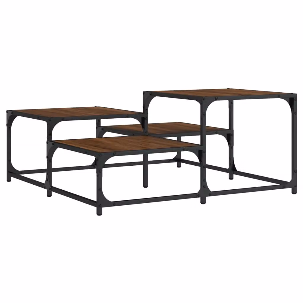 Berkfield Home Brown Oak Coffee Table W/D/H: 87.5 x 87.5 x 40 cm – 2