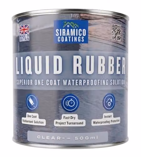 Siramico Coatings Liquid Rubber Roof Coating, Clear, 500ml