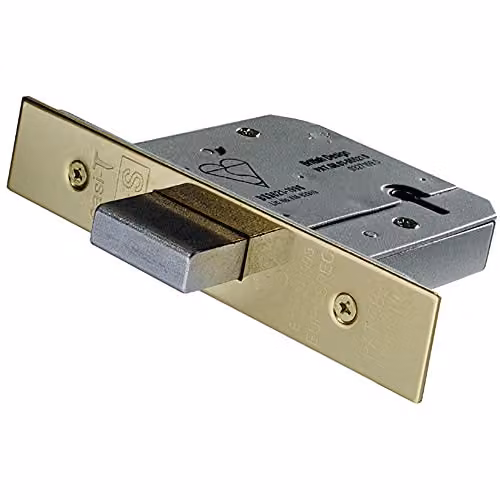 Loops 76mm 5 Lever BS Mortise Deadlock in Brass, Silver or Gold