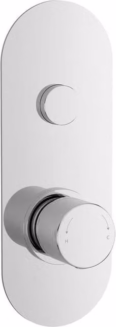 Balterley Round Push Button Exposed 1 Outlet Shower Valve in Chrome Silver Finish