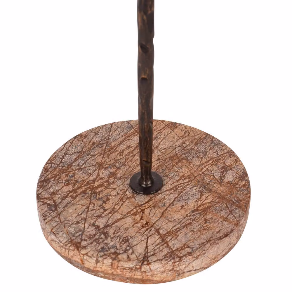 Libra Interiors Rutland Large Round Tabletop Hurricane in Gold and Brown, Height: 45 cm – 2