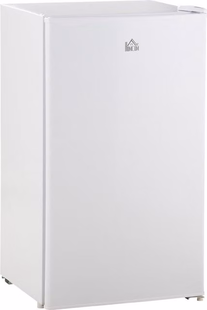 HOMCOM 91 Litre Freestanding Under Counter Fridge with Chiller Box, Reversible Door and Adjustable Thermostat, White, Width: 47.5 cm – 1