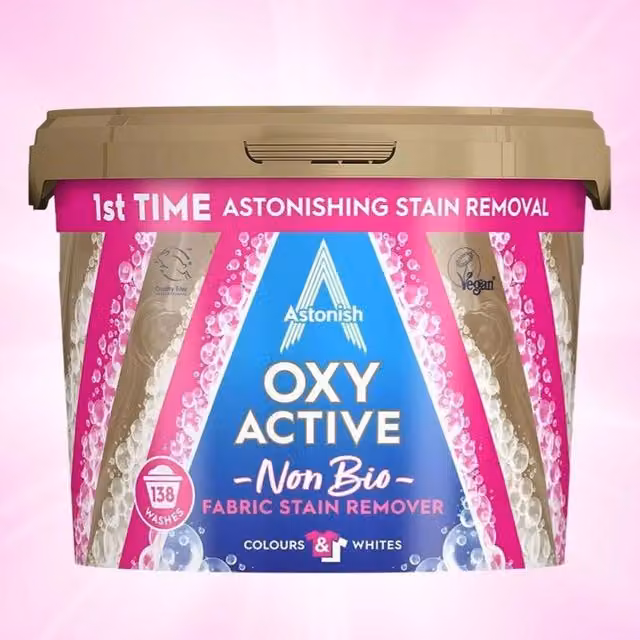 Astonish Oxy Active Non-Bio Fabric Stain Remover Powder, White, 3kg