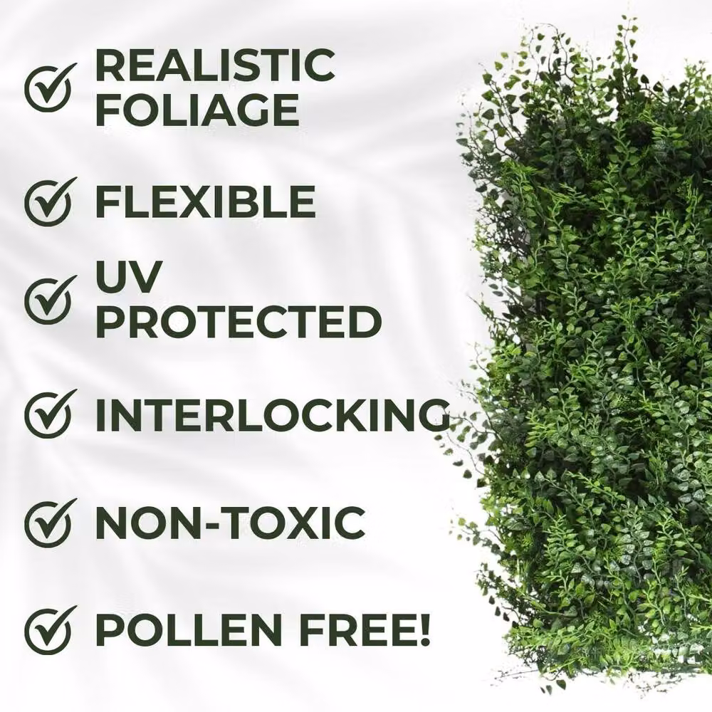 Ark Mat Fern Artificial Plant Wall Panel, Green, 50 x 50 cm – 3