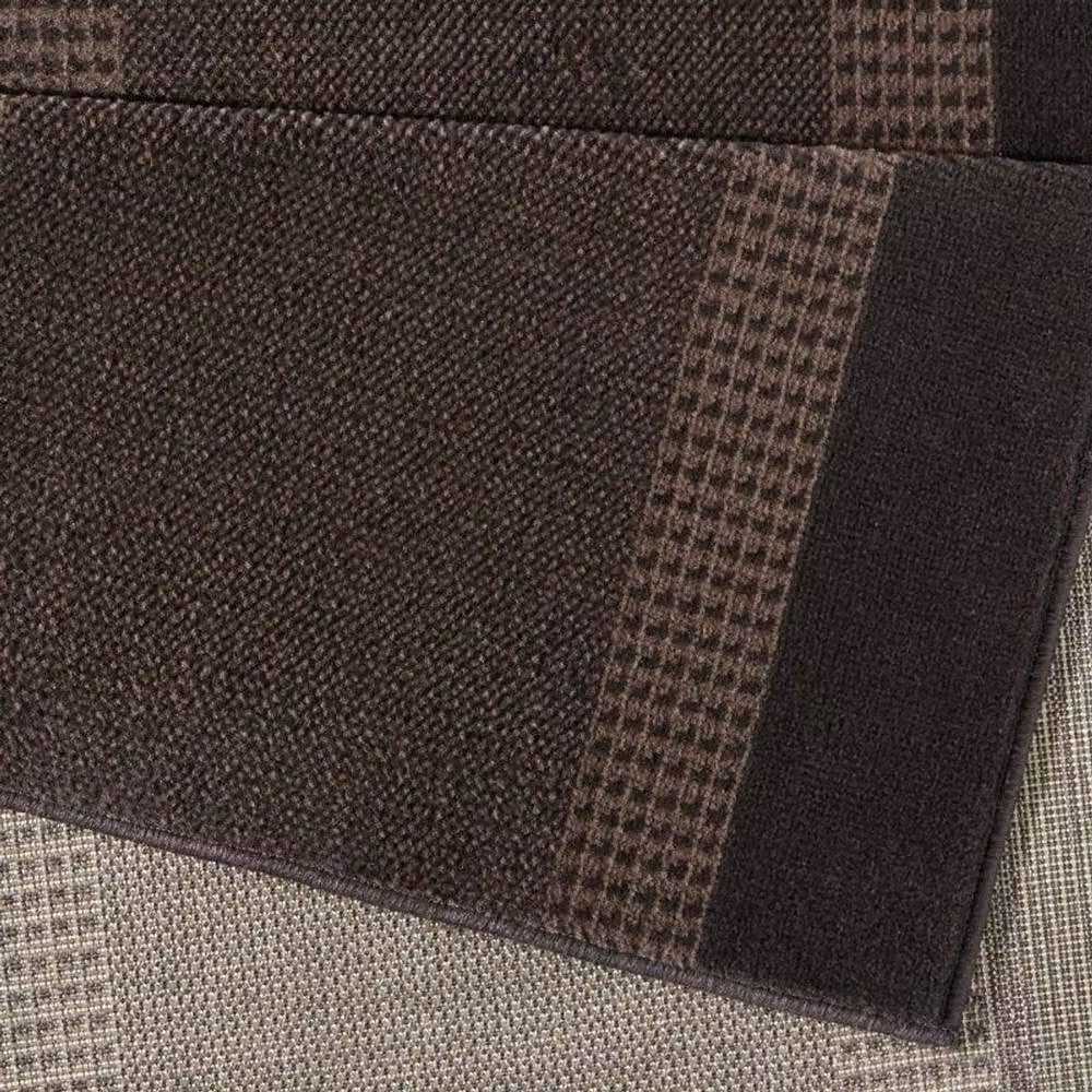 THE RUGS Designer Velours Band Brown Polypropylene Short Pile Runner, W: 80 cm, L: 250 cm – 1