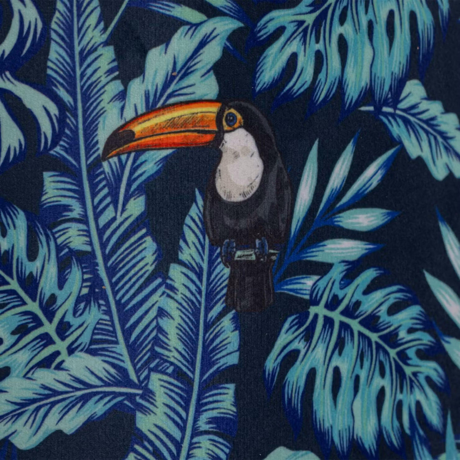 First Choice Lighting Toucan Blue Velvet Fabric Pendant or Table Lamp Shade, Diameter: 30 cm – 5