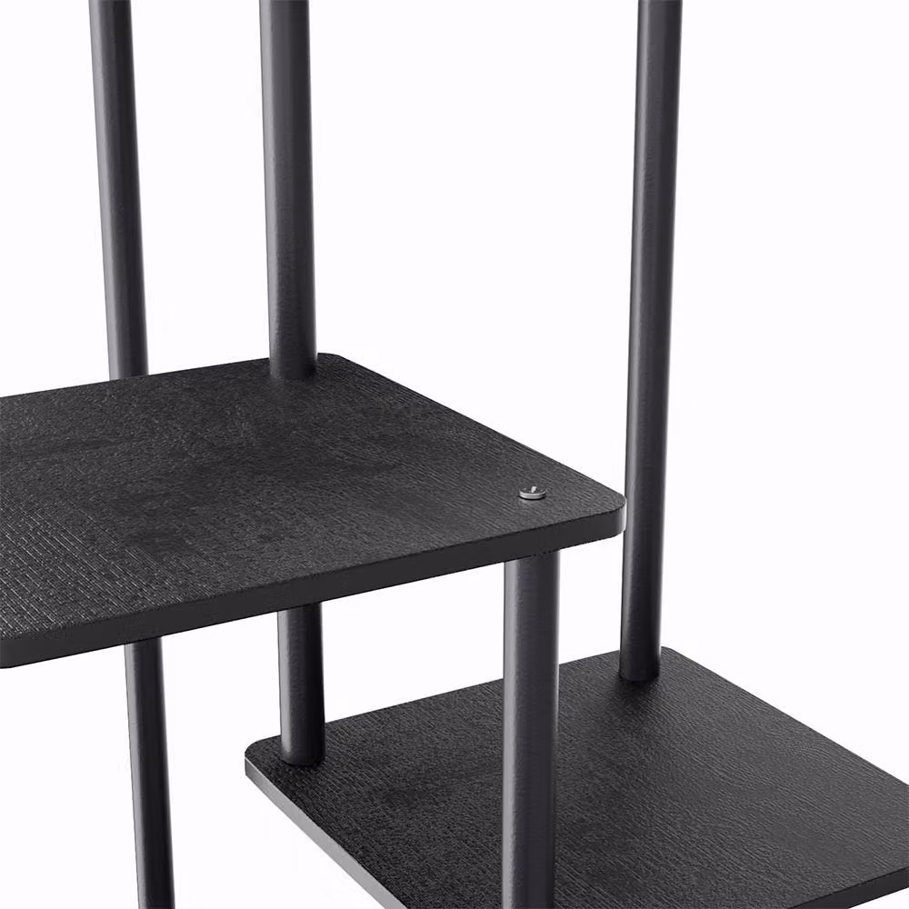 Garden Sanctuary 6-Tier Black Metal and MDF Plant Stand for Indoor and Garden Display – 4