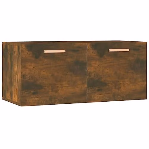vidaXL Wall Cabinet in Smoked Oak, W/D/H: 80 x 35 x 36.5 cm