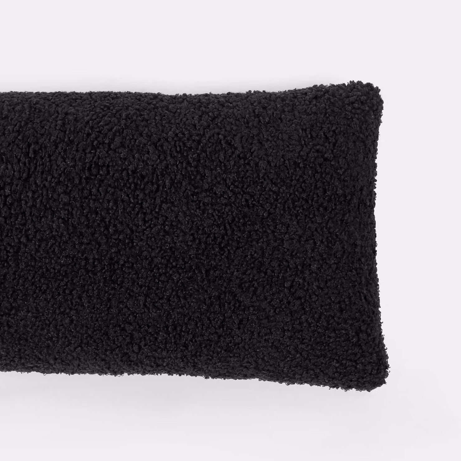 OHS Boucle Fleece Door Draft Excluder Cushion in Black, W/D/H: 90 x 20 cm – 4