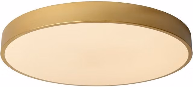 Lucide Modern Round LED Flush Ceiling Light in Gold/Brass
