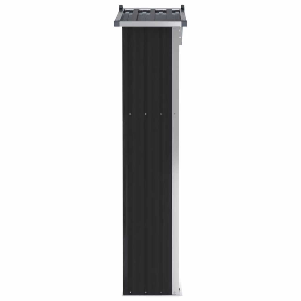 Berkfield Home Anthracite Garden Shed in Black Galvanised Steel with Double Doors and Shelving, W/D/H: 116 x 45 x 175 cm – 3