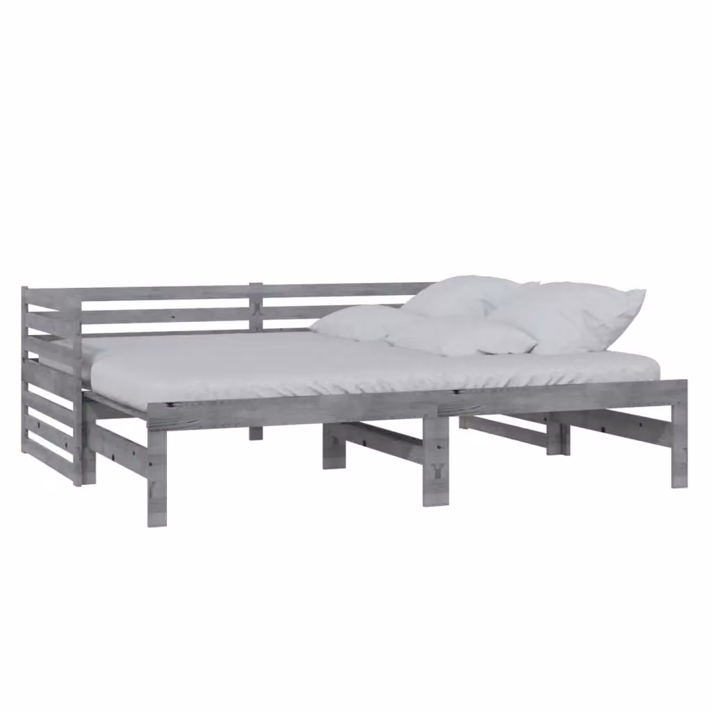 Berkfield Home Grey Solid Pinewood Pull-out Day Bed with Drawers, W/D/H: 200 x 90 x 90 cm – 2