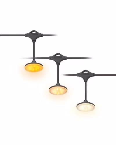 Claymore UF5 LED String Lights in Grey, 1,300 Lumens, IP65 Waterproof Outdoor Lighting with 4 Colour Temperatures and USB Charging