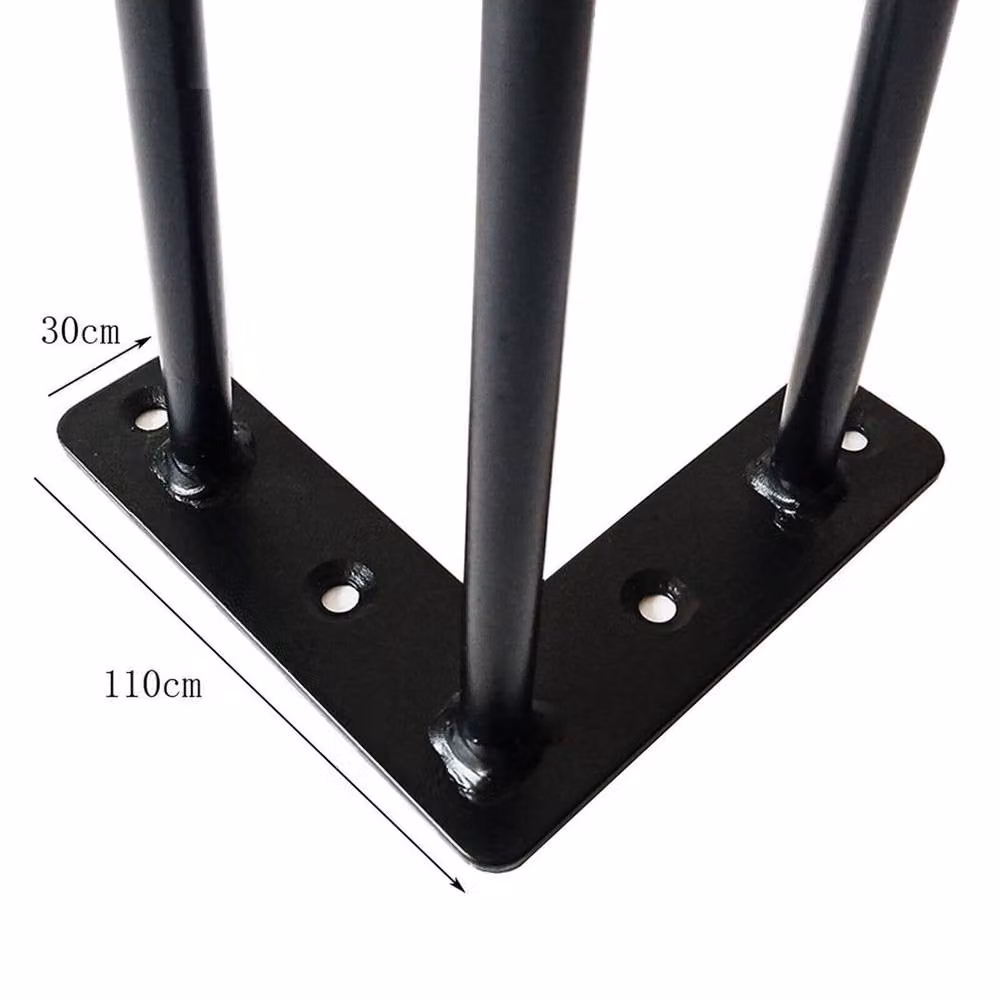 PAWNORA Set of 4 Matt Black Steel Hairpin Legs, Height: 86 cm – 3
