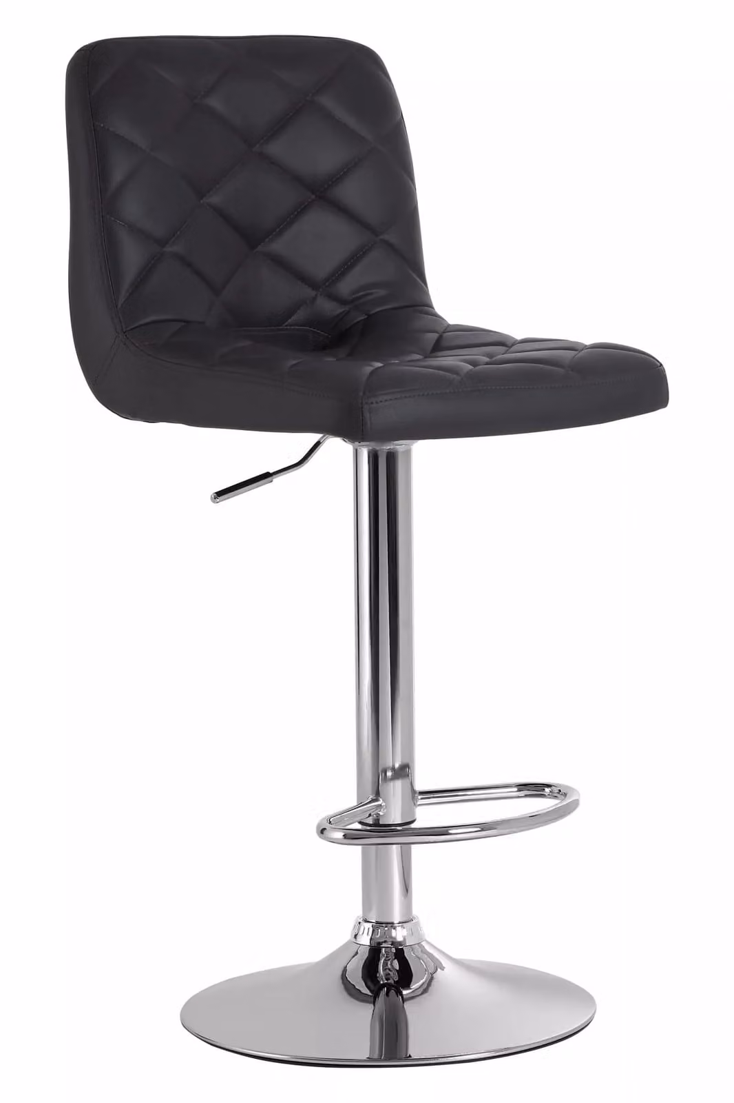 Orsina Geometric Modern Swivel Bar Chair in Black and Grey Faux Leather – 2