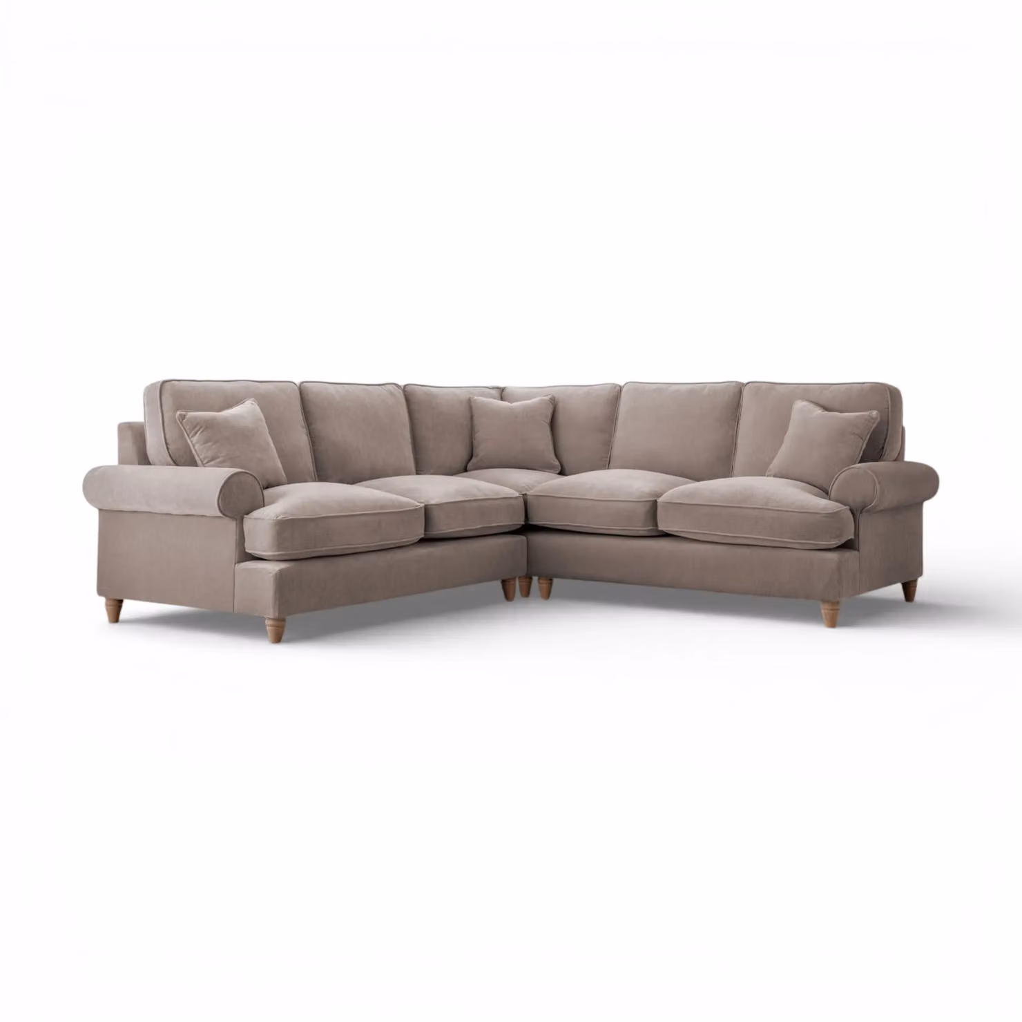 The Great Sofa Company Ezra Large Textured Velvet Corner Sofa in Taupe – 2