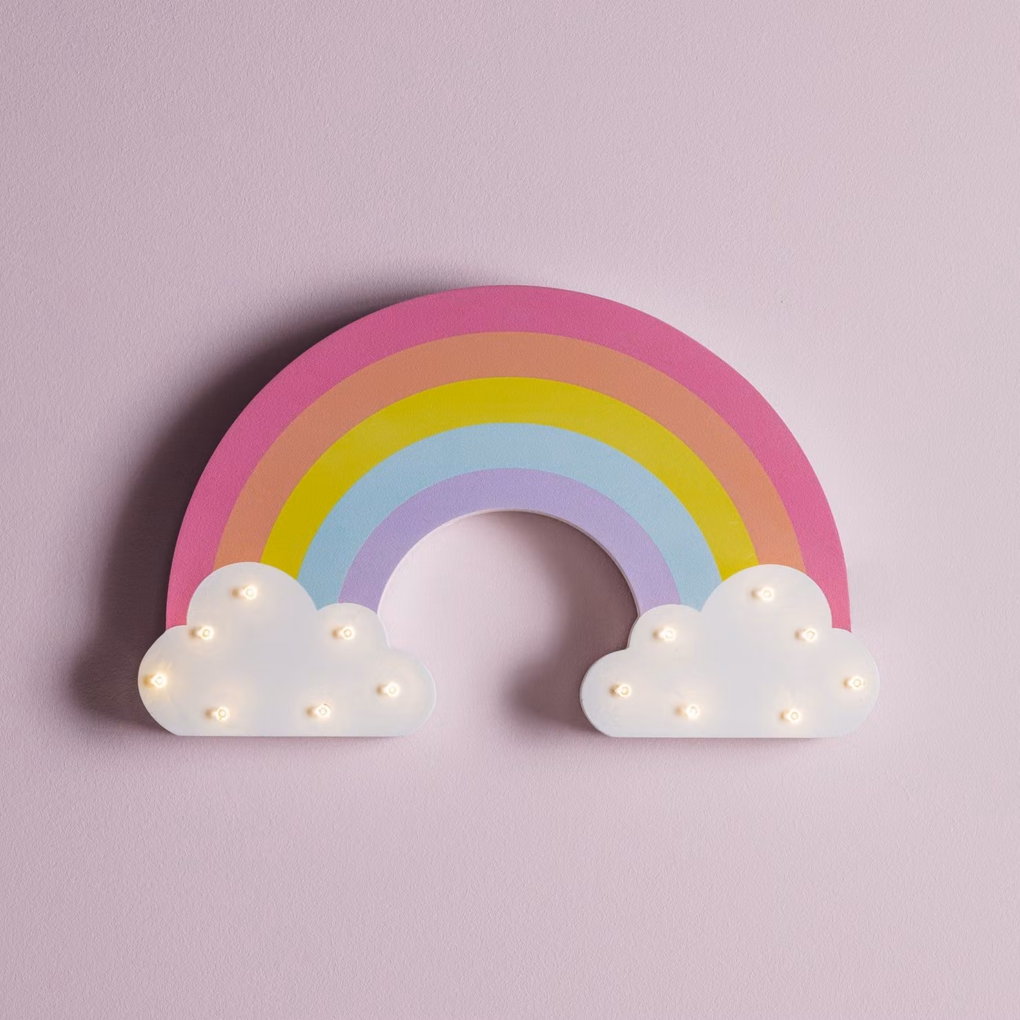 Lights4fun Rainbow Battery Children's Wall Light, Multicolour, W/D/H: 18.0 x 29.5 cm
