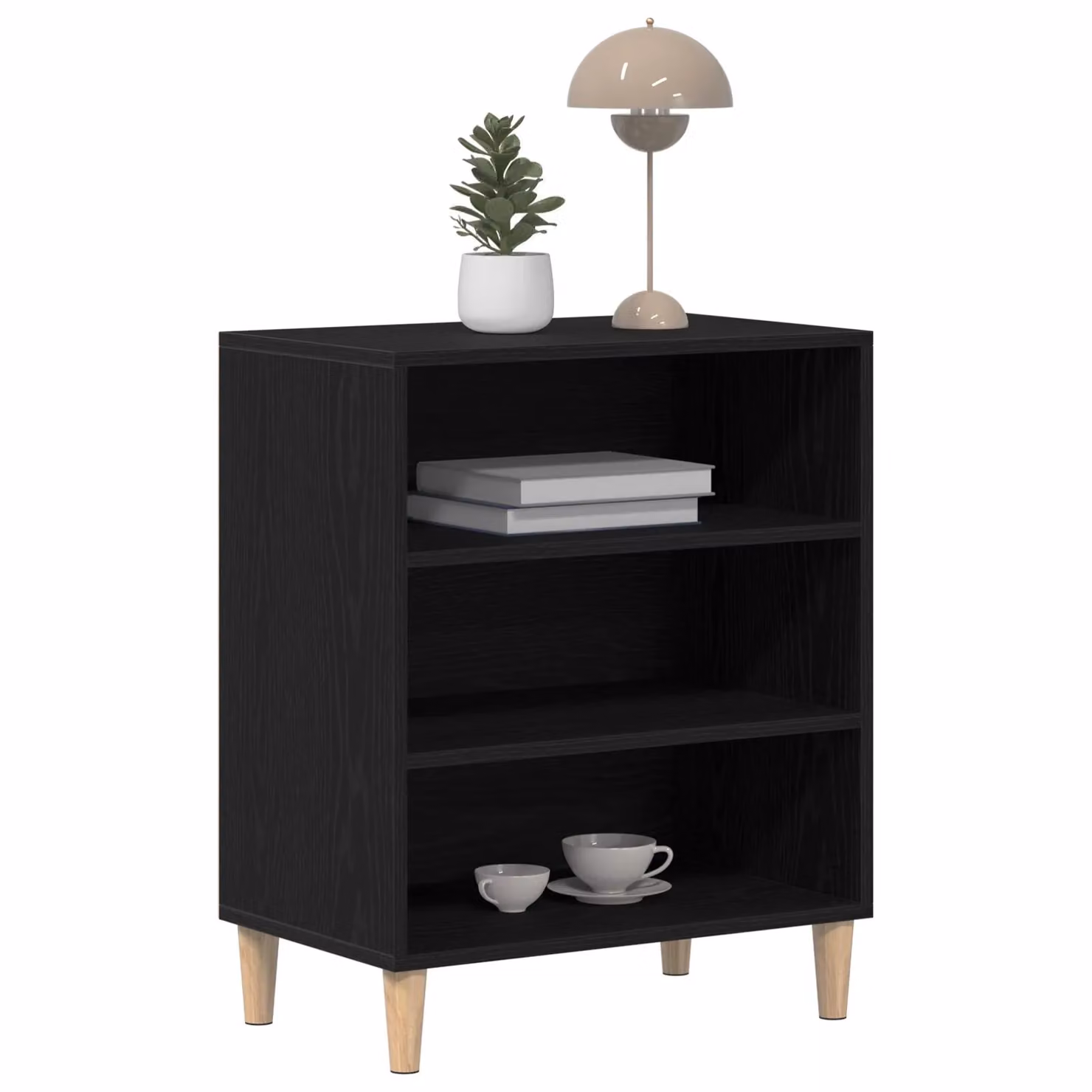 Berkfield Home Black Oak Sideboard, W: 57 cm, D: 35 cm, H: 70 cm – 3