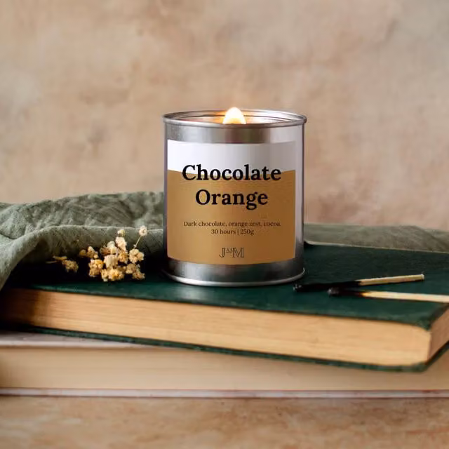 JAAM Chocolate Orange Crackle Wick Candle in Silver