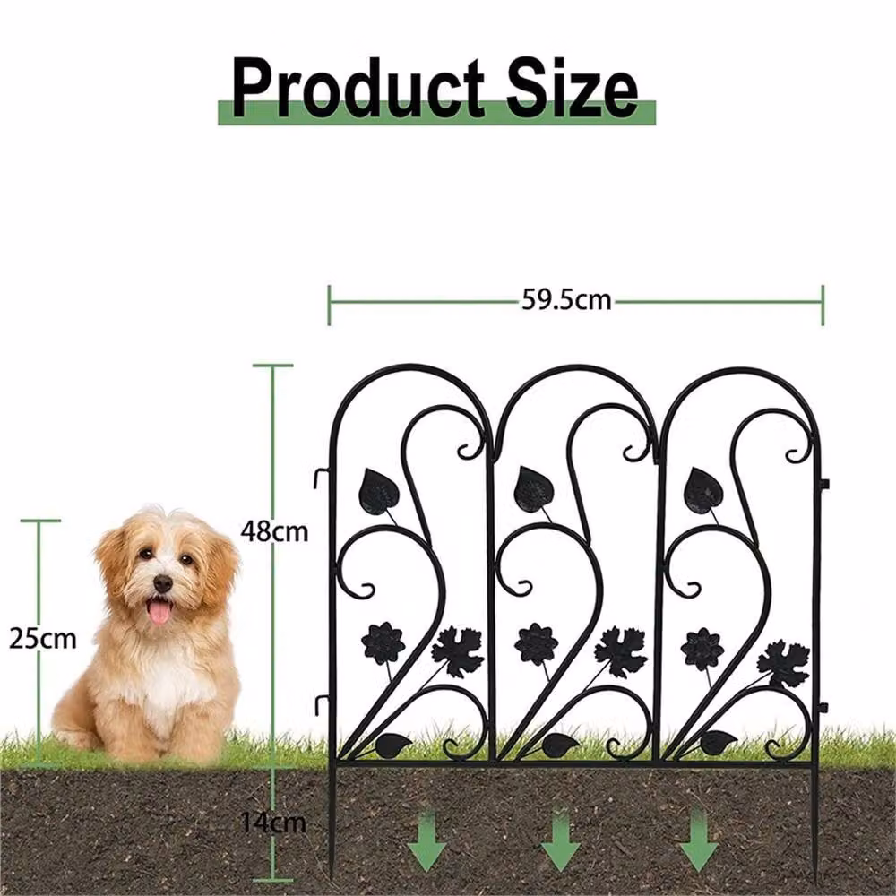 Nordara 5 Pack Decorative Garden Fence Panels Black Animal Barrier Border Edging – 2
