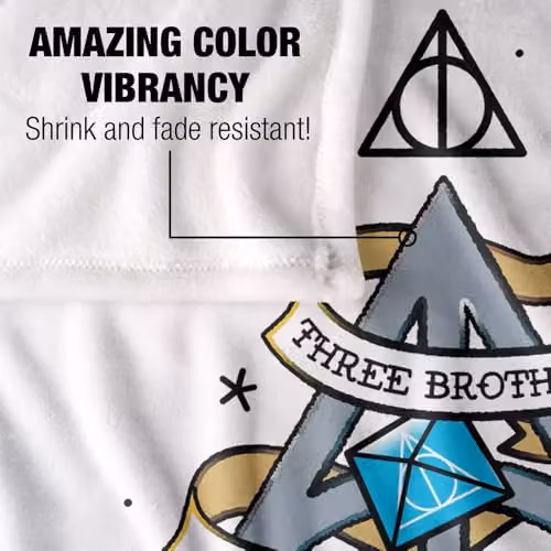 LOGOVISION Harry Potter Tale of the Three Brothers Super Soft Silky Touch Fleece Throw Blanket, Multicolour, W: 152.4 cm x D: 127.0 cm – 2