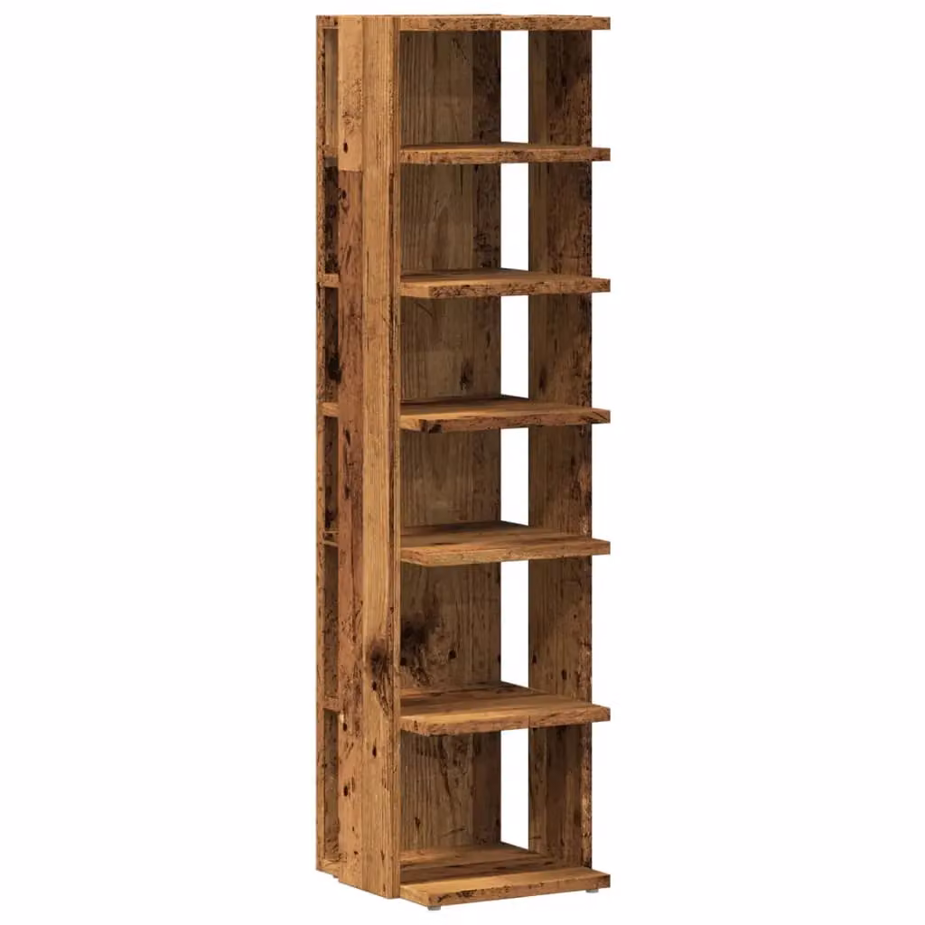 Berkfield Home Rustic Old Wood Shoe Cabinet in Brown, W/D/H: 28 x 27 x 102 cm – 2