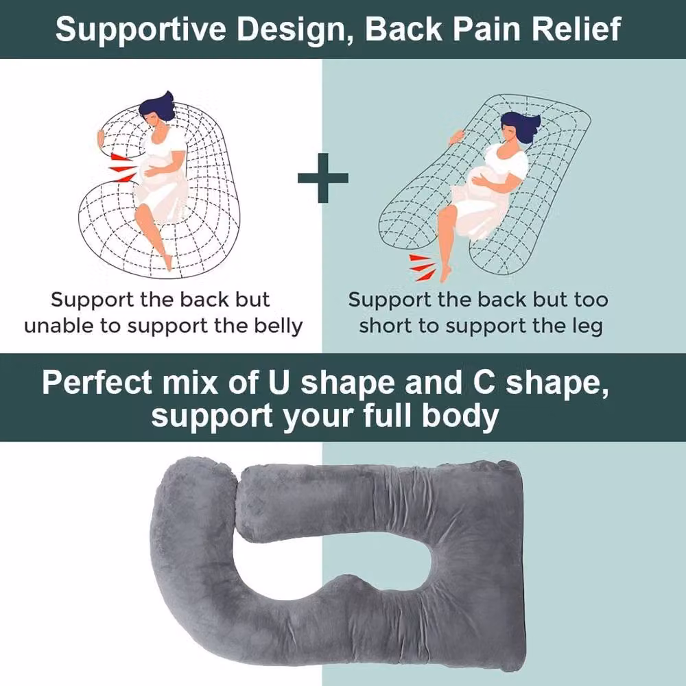 SPETLEK G-Shaped Soft Maternity Support Cushion in Light Grey – 4