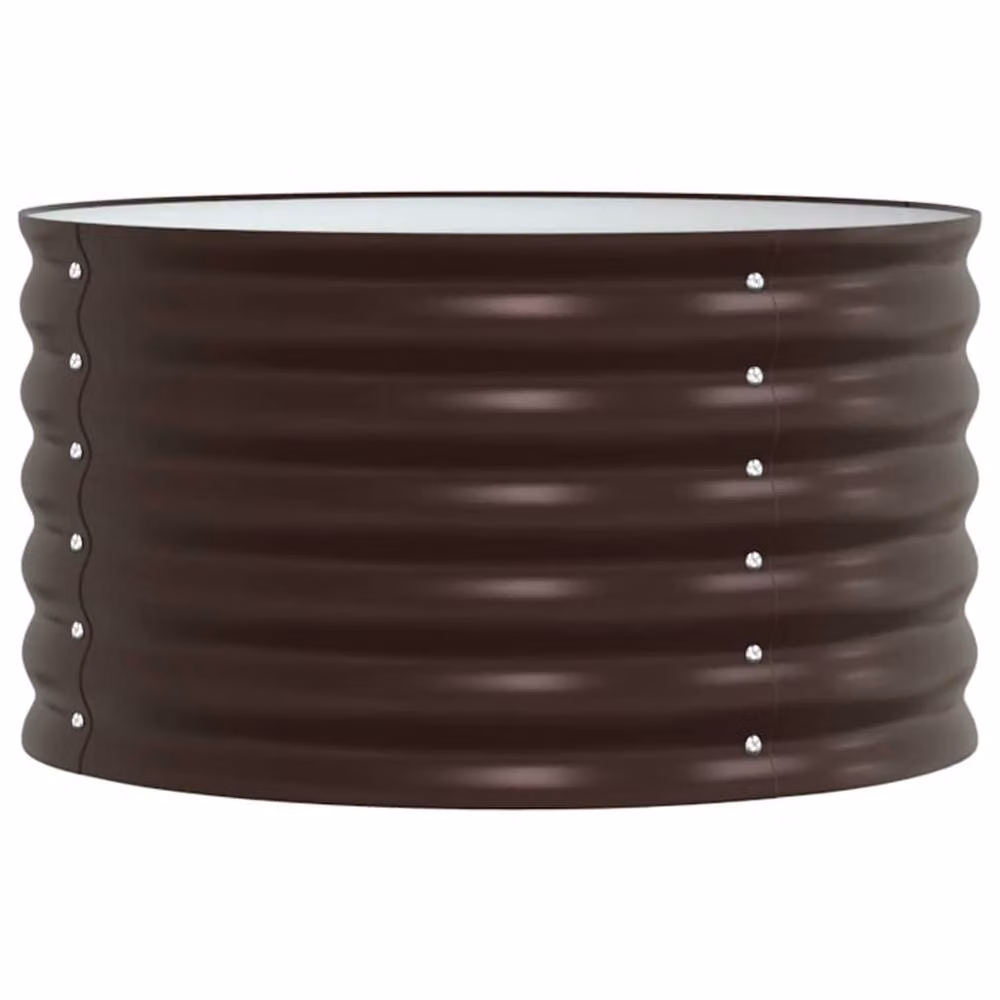 Berkfield Home Garden Raised Bed in Brown, Made from Galvanised Steel, W/D/H: 80 x 80 x 44 cm – 3