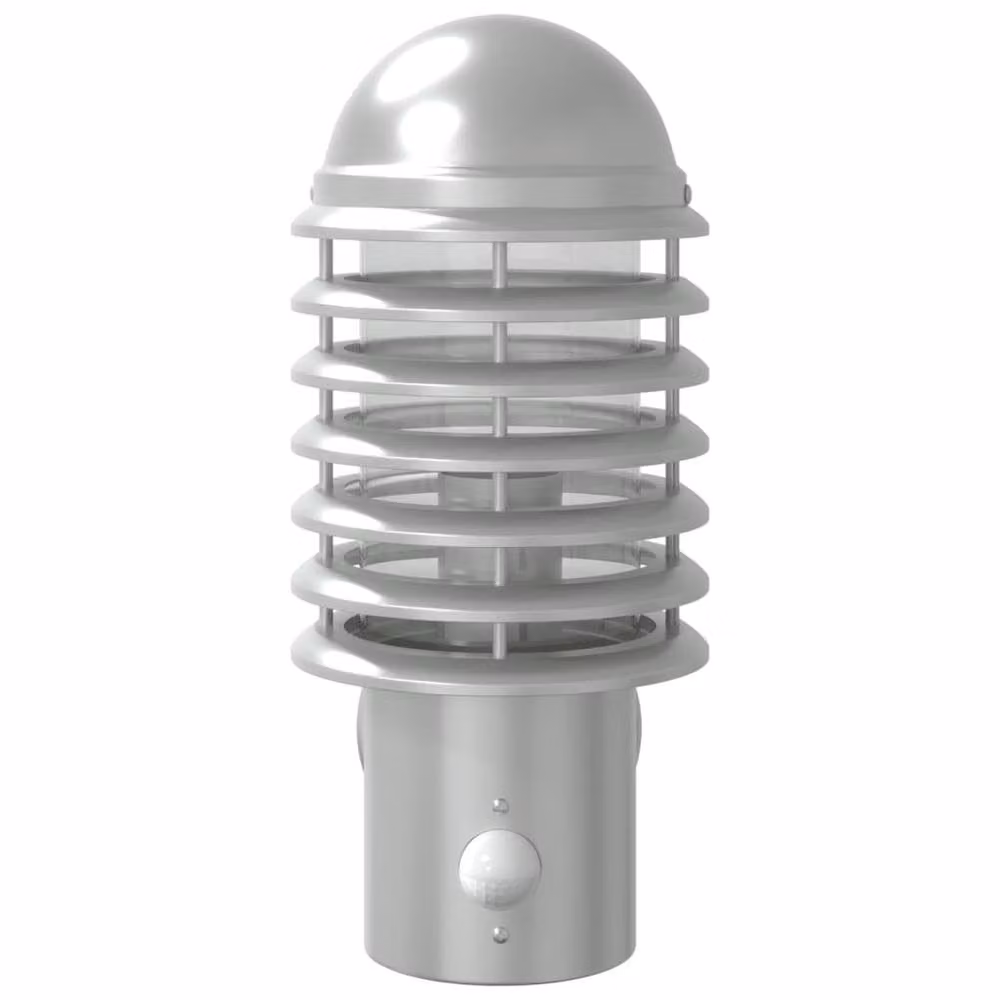 Berkfield Home Set of 2 Silver Stainless Steel Outdoor Wall Lights with Motion Sensor – 3