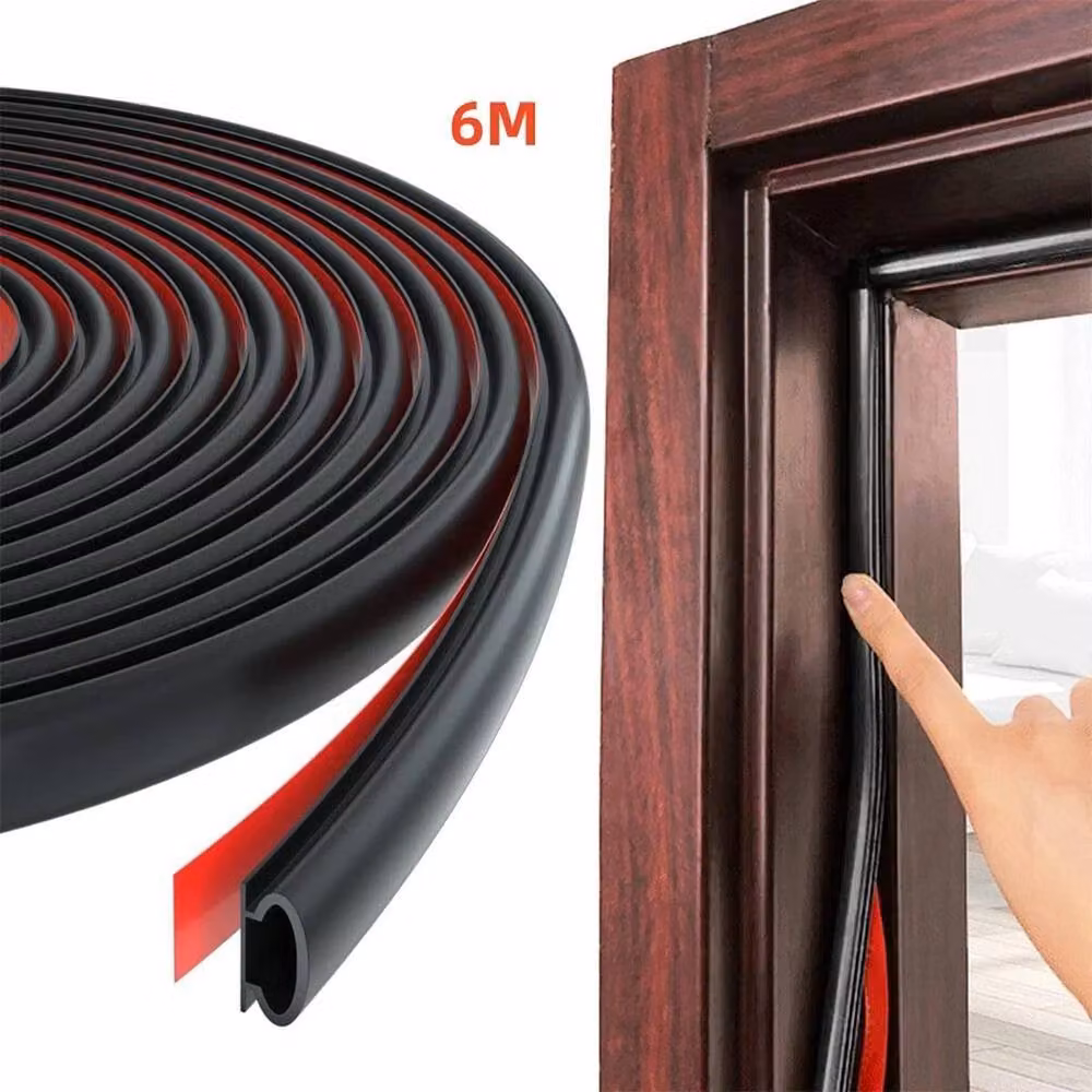 Havendro Black Self-Adhesive Silicone Rubber Door Seal Weatherproof Profile D Sealing Tape, 6 m – 4