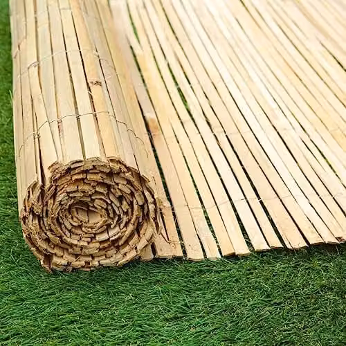 Best Artificial Brown Woven Bamboo Slat Fencing Screening Roll for Garden Privacy, W: 3 m, H: 1.8 m – 5