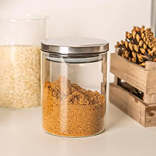 Argon Tableware Scandi Airtight Glass Storage Jars with Silver Metal Lids, 0.75 l, 6 Pack – 2