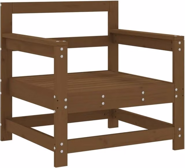 Berkfield Home Beautiful Garden Chairs, Set of 2, Honey Brown Solid Pine Wood